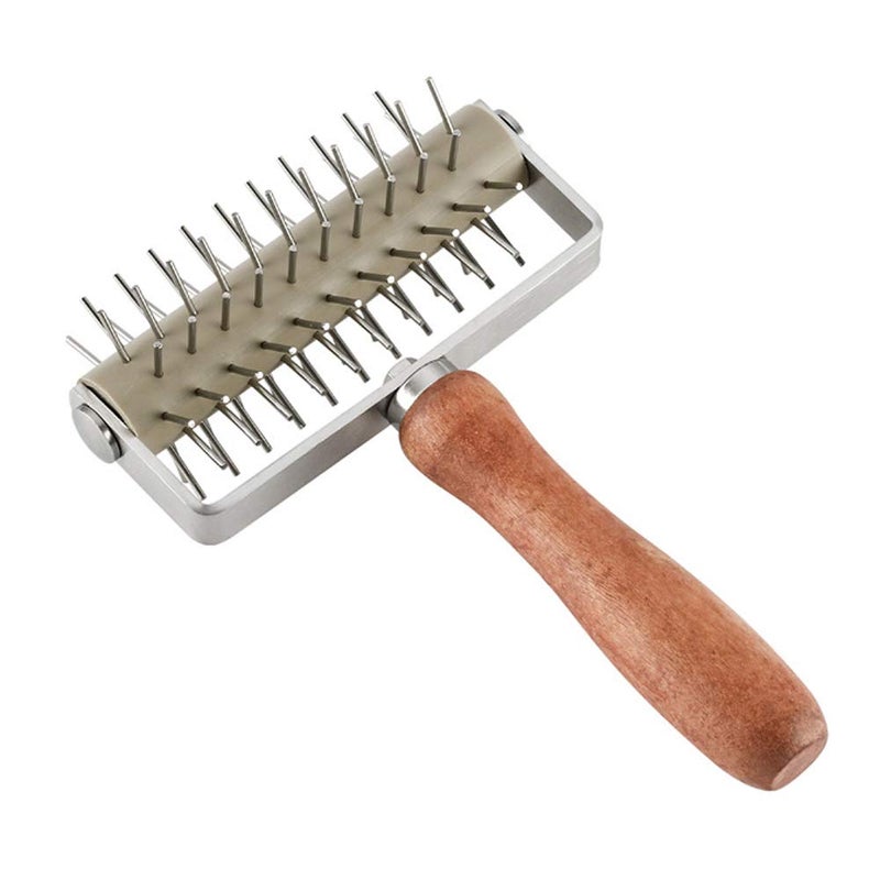 AMPSEVEN Pizza Dough Docker Roller - Pastry Docker Roller with Spike for Homemade Baking Cake crackers Pie Hole Maker, Prevent Dough from Blistering - Image 1